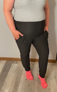 Black High Waisted Joggers with Pockets