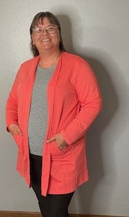 Coral Cardigan with Pockets